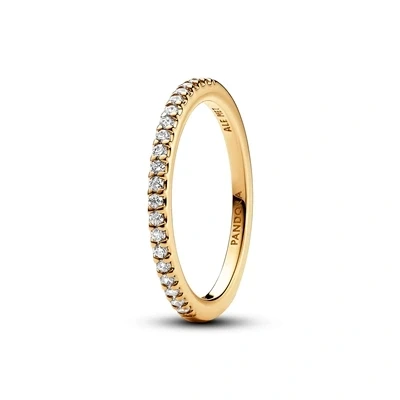 Image of Pandora Timeless 14k Gold plated ring with clear cubic zirconia, 58