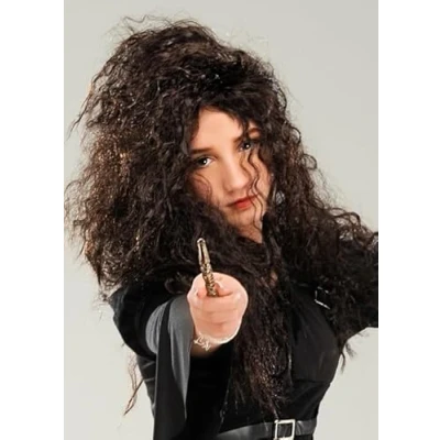 Image of Kids Bellatrix LeStrange Style Wild Brown Curly Wig