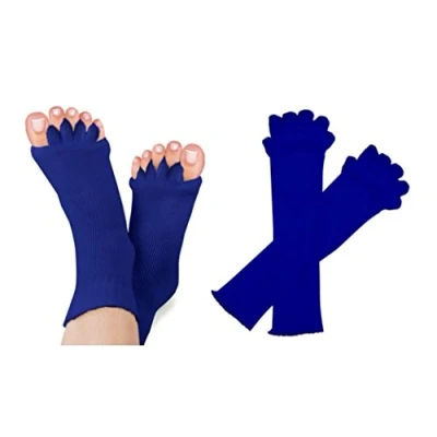 Image of Aquarius Pair of Foot Alignment Socks, Flexible Toe Dividers, One Size Fits All, Washable (Assorted Colours)