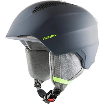Image of ALPINA Unisex Children, GRAND JR ski helmet, charcoal neon yellow matt, 54 57 cm