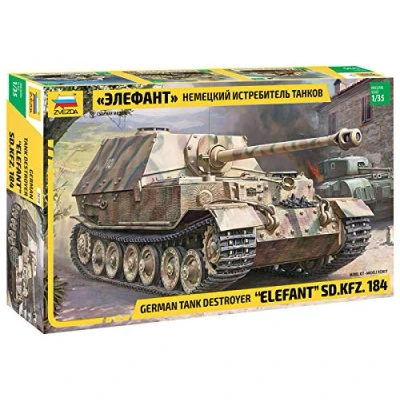 Image of Zvezda 3659 500783659 1 Elefant 1:35 Elephant Sd.Kfz. 184 Plastic Construction Model Assembly Kit for Beginners Detailed, Unvarnished