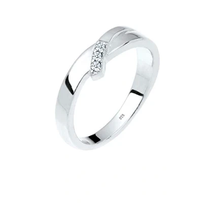 Image of Elli DIAMONDS Ring Women Engagement Classic Trio with Diamond (0.04 ct.) in 925 Sterling Silver