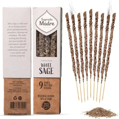Image of White Sage Incense Sticks 9 17cm 100% Natural Handmade