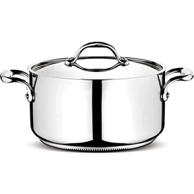 Image of Lagostina Accademia Lagofusion Casserole with 2 Handles and Lid, Stainless Steel, Silver, 16 cm