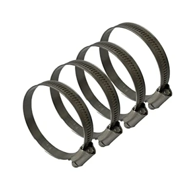 Image of TR HI GRIP HOSE CLAMPS CLIPS STAINLESS STEEL BRITISH TYPE PIPE CLAMP 60 80mm (Pack of 4)