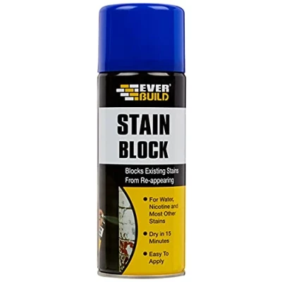 Image of Everbuild Stain Block Highly Pigmented Easy to Use White 400ml, 24&#039; x 3&#039;