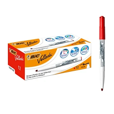 Image of Bic 1199174103 Velleda 1741 Whiteboard Pens Red, Box of 12