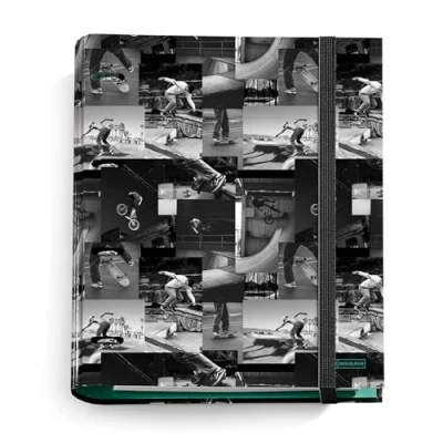 Image of Miquelrius A4 Ring Binder with 4 Rings + 100 Sheets 70 g/m² Squared 5 mm Elastic Closure Skate Park Collection