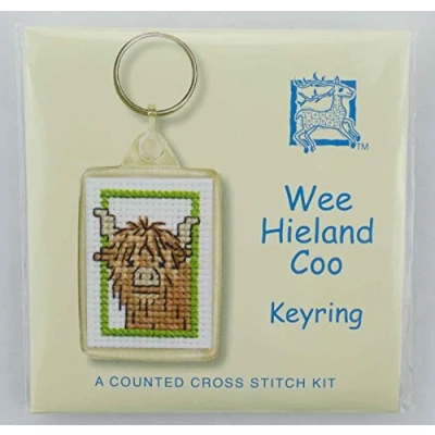 Image of Wee Hieland Coo Keyring Cross Stitch Kit