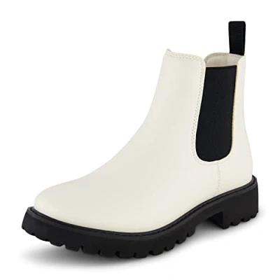 Image of Dunes Women&#039;s Dalya chelsea boot +Memory Foam, White, 8 Wide
