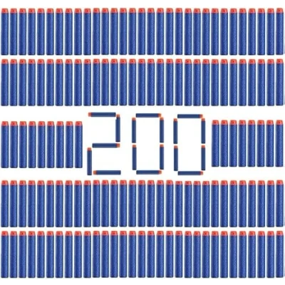 Image of 200 Nerf Refill Bullets darts 7.2cm Ammo Pack for N strike Elite Series Toy Gun replacement foam Target Practice