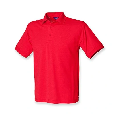 Image of Henbury Heavy Pique Polo Shirt : Color Red Size XXL