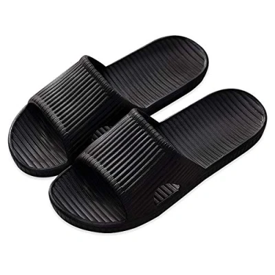Image of Women and Men Anti Slip Slippers Indoor Use Outdoor Bath Sandal Soft Foam Sole Pool Shoes House Home Slide (Black, 7.5/8.5 UK)