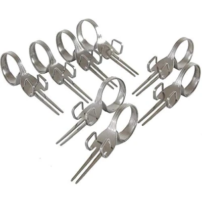Image of Set 6 Corn On The Cob Holders Stainless Steel Forks Skewers Sweetcorn BBQ