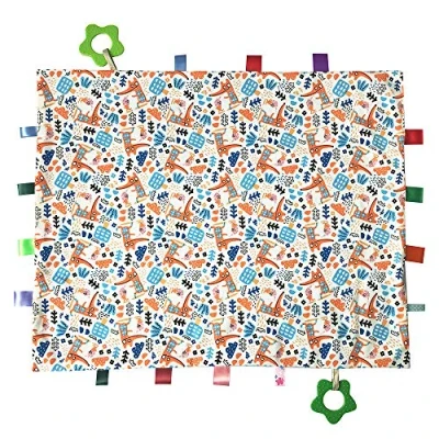 Image of G Tree Large Tag Security Blanket for Babies Toddlers Taggy Blanket, Cute Infant, Blue