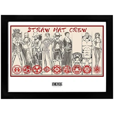 Image of GB eye One Piece Straw Hat Crew 30 x 40cm Framed Collector Print