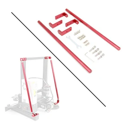 Image of Zeberoxyz Red Supporting Rod Set for Ender 3D Printer, DIY Upgrade Printer Supply Parts Creality 3/Ender 3 pro/Ender V2 (365MM)