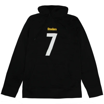 Image of Fanatics NFL Pittsburgh Steelers Ben Roethlisberger 7 Mens Black Hoodie