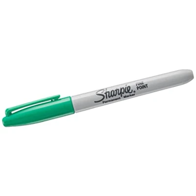 Image of SHARPIE Fine Point Green Permanent Marker Markers (Green, Point, Multicoloured, Fine, Multi, Paper, Plastic, AP)