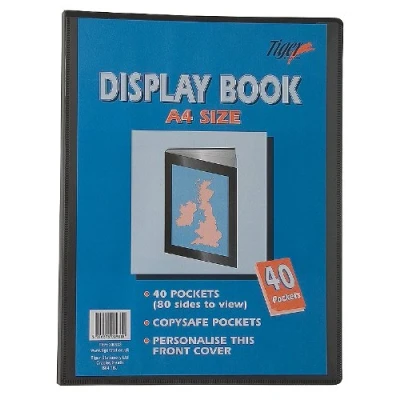 Image of Tiger 4 x A4 Premium Black Cover Display Book Presentation Folder Portfolio 40 Pkt
