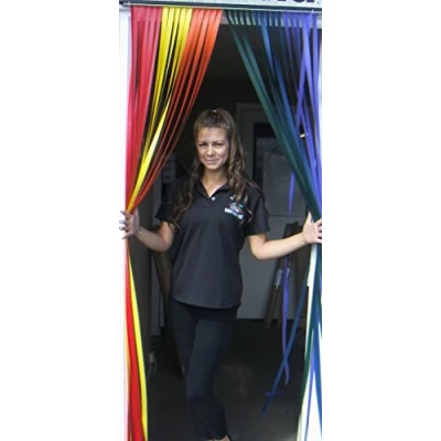 Image of Heavy Duty Bug Blind,Strip Blind/Fly Blind 90cm wide Complete with self adhesive fitting hooks for uPVC Door frames Largest available! (RAINBOW)