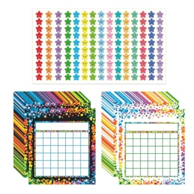 Image of Sticker Chart,20 PCSkids Reward chart,Reusable Behaviour Charts for Children Included 480 Star Stickers,Kids Chart Ideal Good Behaviour,Task Completion &amp; Potty Training,Sticker