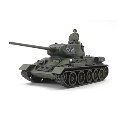 Image of TAMIYA 32599 000 TAM32599 1:48 Rus. with Pz. T 34/85, Model Making, Crafts, Hobby, Gluing, Plastic kit, Dark Green