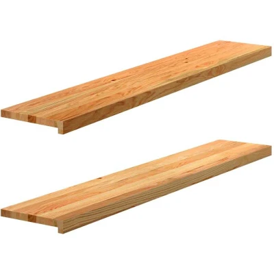 Image of vidaXL Window Sills 2 pcs Light Brown 140x25x2 cm Solid Wood Oak