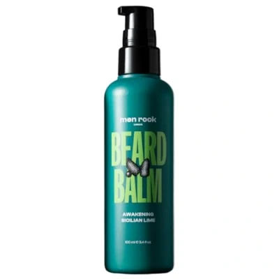 Image of Men Rock Awakening Beard Balm, Perfect as a Leave in Conditioner and Softner, Deeply Conditions Hairs Whilst Hydrating the Skin Underneath, Zesty Sicilian Lime Caffeine Fragrance 100 ml