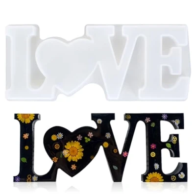 Image of 3D Love Family Silicone Mold,Love Resin Mold,Large Mold,English Words Casting Molds,Love Mold,for DIY Wall Art Hanging,Table Decorations (Love)