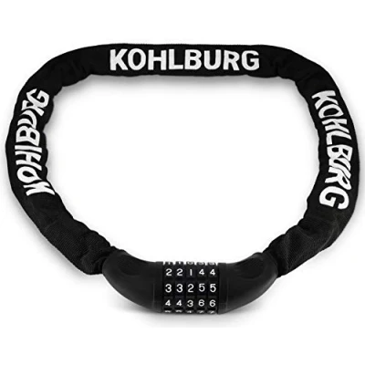 Image of KOHLBURG Extra Long Bicycle Combination Lock 45&quot; / 3.8 ft Chain &amp; 0.24 Strong Number Bike Secure Almost 4 Security 5 Digit Combo for e