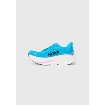 Image of HOKA Bondi Road running shoes, Women&#039;s, Size: 8.5, Skyward blue/neon fuchsia shoes