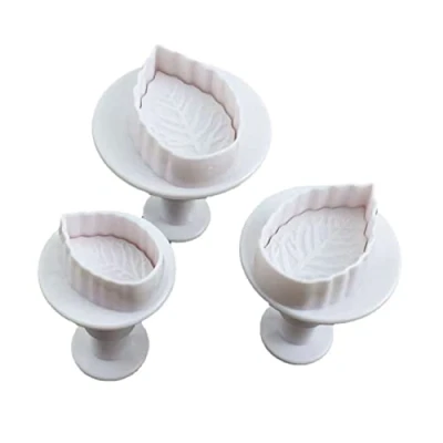 Image of 3Pcs/Set Rose Leaf Plunger Fondant Cutter Sugarcraft Cake Decorating Tools Cookie Stamper Baking Accessories Round Cutters for