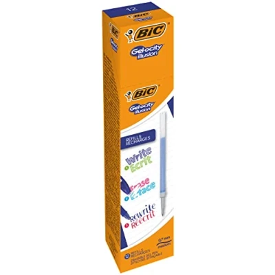 Image of Bic 944097 Gel ocity Illusion Erasable Pen Refills Blue (Box of 12)