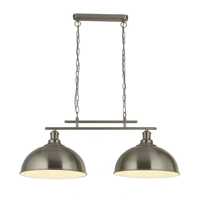 Image of Fusion 2 Light Ceiling Bar, Satin Silver, Ss Shades