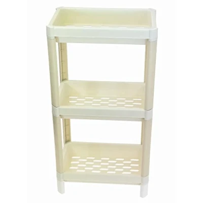 Image of Merdem Plastic 3 Tier Storage Shelf Rack Shelving Unit White