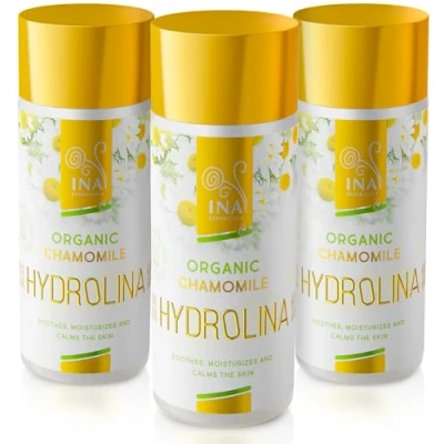 Image of InaEssentials Organic Chamomile Water Hydrolina, Skincare Against Eczema, Skin Irritations, Toner for Face and Body, Hydrolat, EU Certified