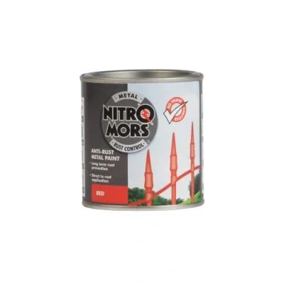 Image of Nitromors Anti Rust Smooth Finish Metal Paint, No Primer Required, Red, 250 ml