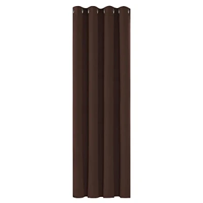 Image of Deconovo Thermal Insulated Eyelet Blackout Curtain 52&quot;x 72&quot; Brown 1 Panel