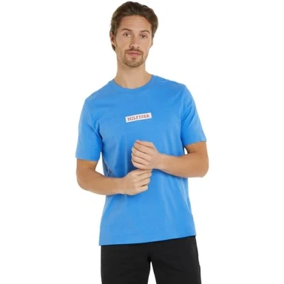 Image of Tommy Hilfiger Men&#039;s Monotype Box Tee Mw0mw34373 S/S T Shirts, Blue (Blue Spell), XL