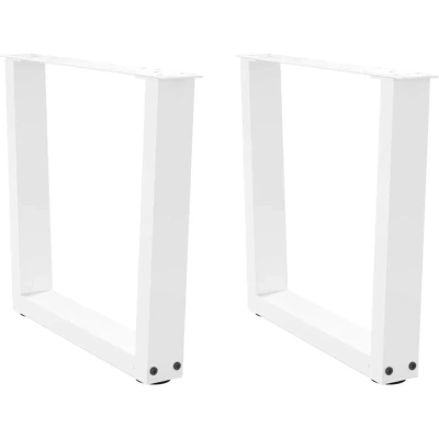 Image of vidaXL Steel V Shape Dining Table Legs White Adjustable Brackets for Custom Tables Home Office