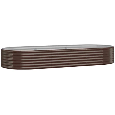 Image of vidaXL Garden Raised Bed Powder coated Steel 249x100x36 cm Brown