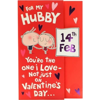 Image of UK Greetings Valentine&#039;s Day Card for Husband Fun Pop Up Design