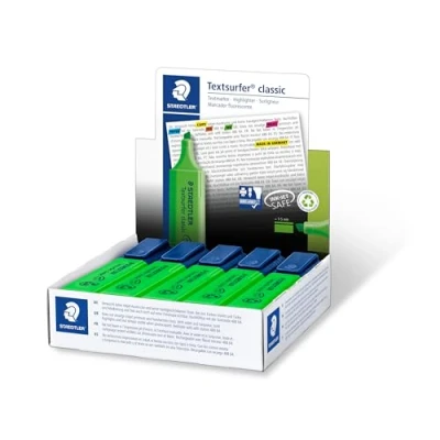 Image of STAEDTLER 364 5 Textsurfer Classic Highlighter Green (Box of 10)