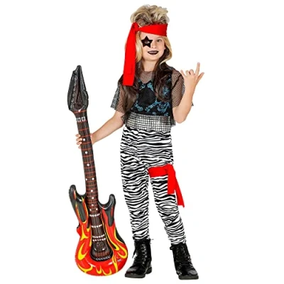 Image of WIDMANN ROCK STAR (tank top, mesh crop pants, belt, leg band, bandana) (158 cm / 11 13 Years)