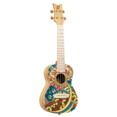 Image of Ortega Guitars Concert Ukulele Acoustic Art Series Spruce, Mystic India (RUAR MI)