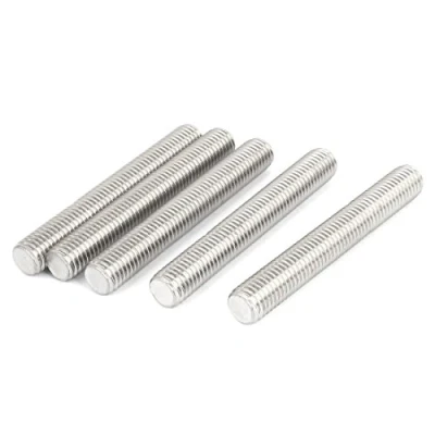 Image of Sourcingmap M14 x 100mm 304 Stainless Steel Right Hand Thread Fully Threaded Rod Stud 5PCS