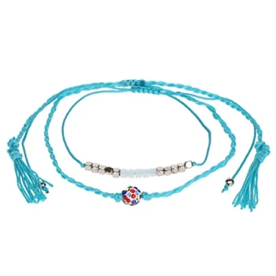 Image of Stands Out, Supplying Outstanding Gifts Aloha Girls Womens Turquoise Beaded Gem Anklet Ankle Bracelet Adjustable Beach Bead Foot Jewellery