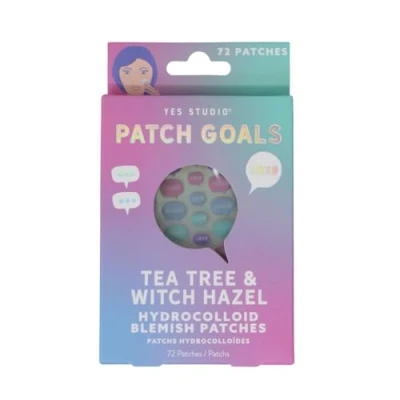 Image of Yes Studio Patch Goals Speech Bubble Shaped Tea Tree &amp; Witch Hazel Hydrocolloid Blemish Pimple Patches 72 Pack for Teens