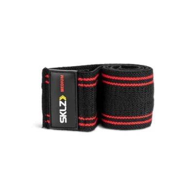 Image of SKLZ Pro Knit Mini Band Fitness, Adjustable Resistance Band, Fitness Equipment for Home Gym, Black/Red, Medium
